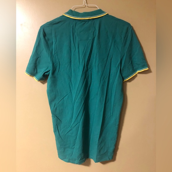 Selected Homme Bright Ocean Green Blue Yellow Polo - Picture 8 of 9